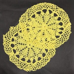 Hand Crochet Yellow Doilies Set of 2